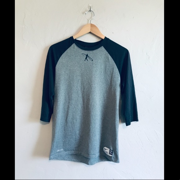 Nike Gray & Black Baseball Dri-Fit Tee - Picture 1 of 6
